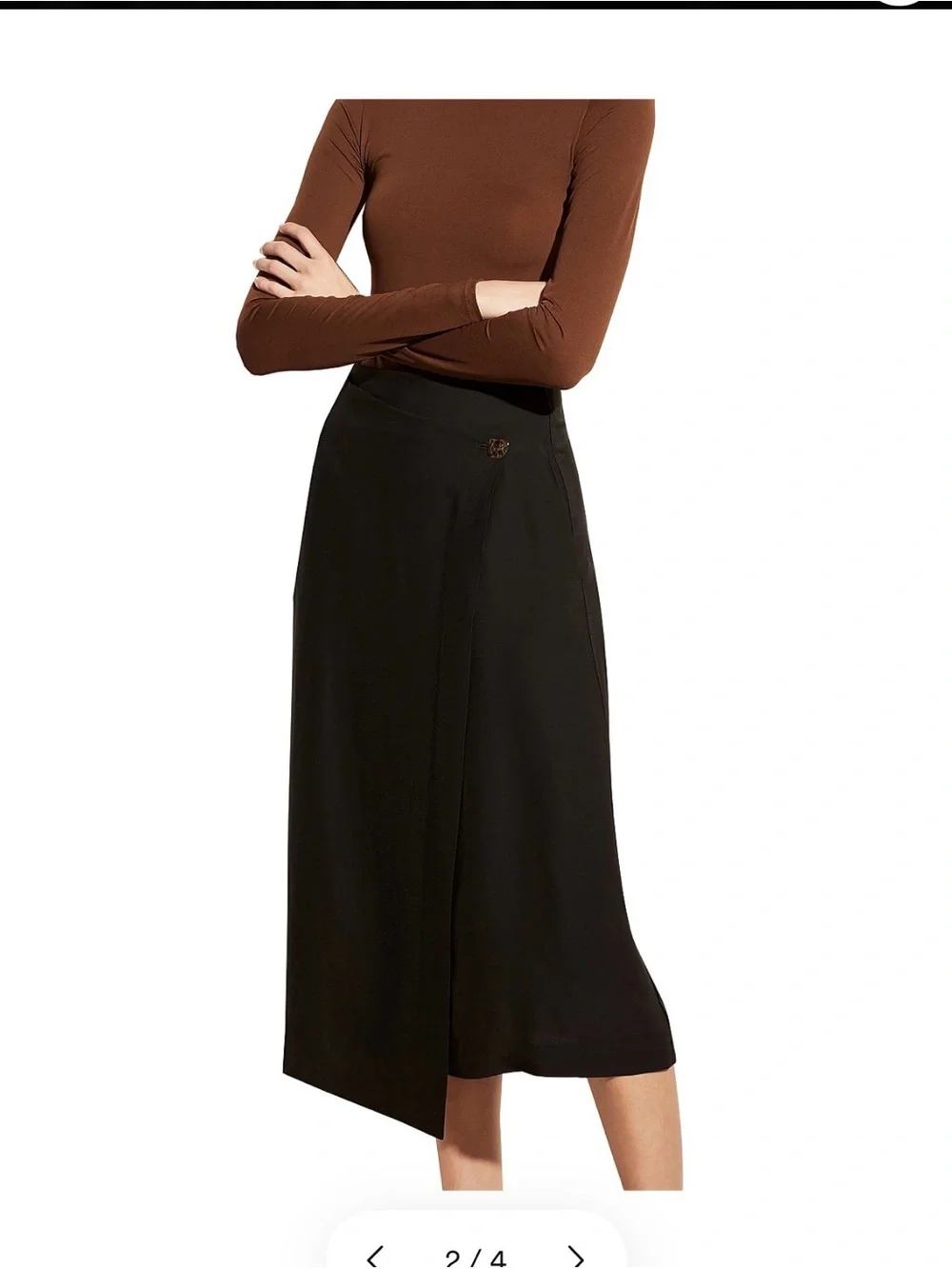 NWT Vince Women's Black A-Line Midi Skirt